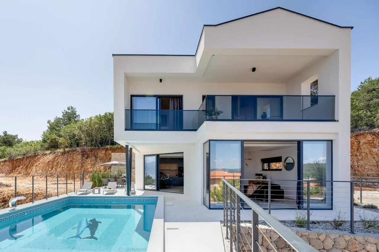 Luxury Villa Verbenico Hills- Amazing Sea View, Pool With Whirpool And Waterfall, Beach, In Famous Wine Region - Your Holiday With Style Vrbnik